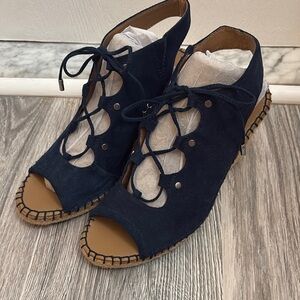 Franco Sarto Women's Navy Lace-Up Sandals